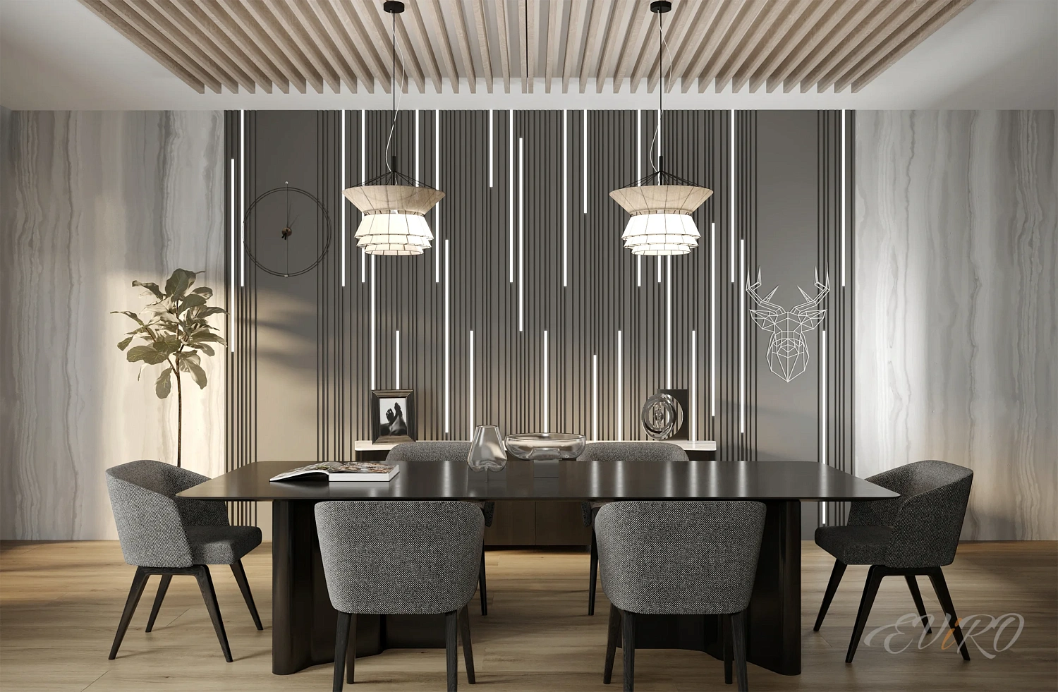 Гипсовая 3D панель EViRO Barcode + LED